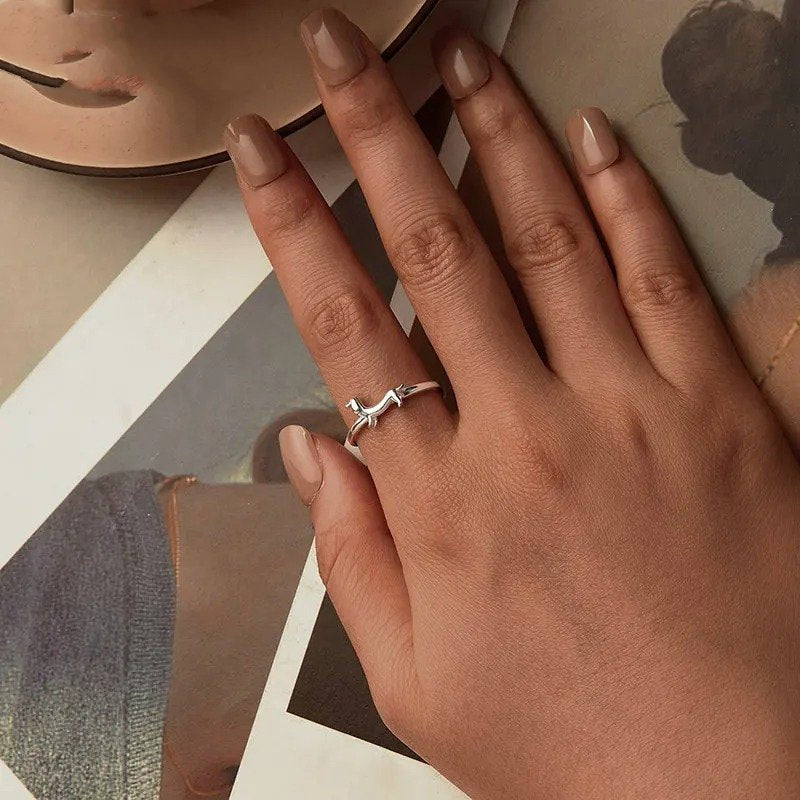Bague ouverte motif chien - Bague fantaisie
