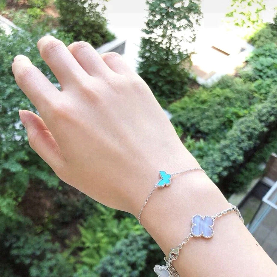 [Marin-Jewelry]BRACELET PAPILLON TURQUOISE PAPILLON ARGENT