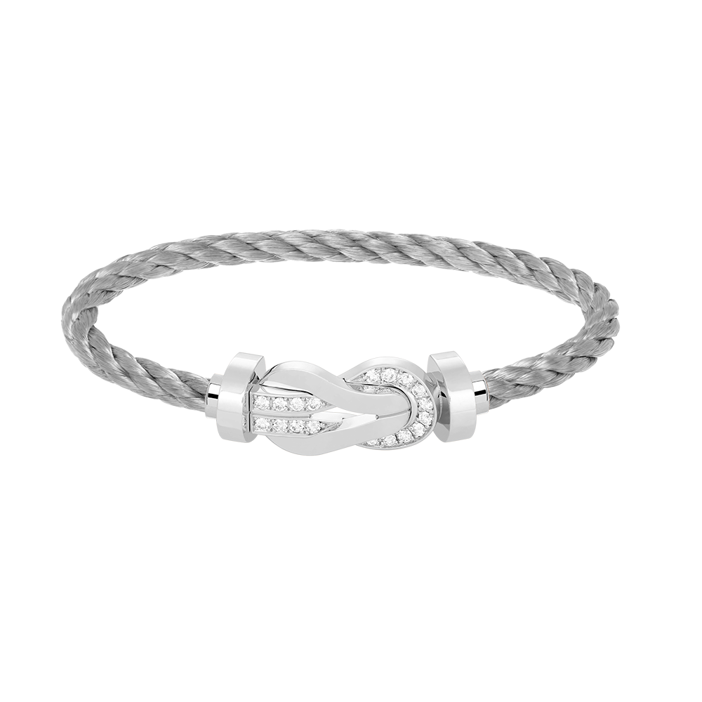 [Marin-Jewelry]CHANCE LARGE 8 FIGURE BUCKLE HALF DIAMOND BRACELET SILVER