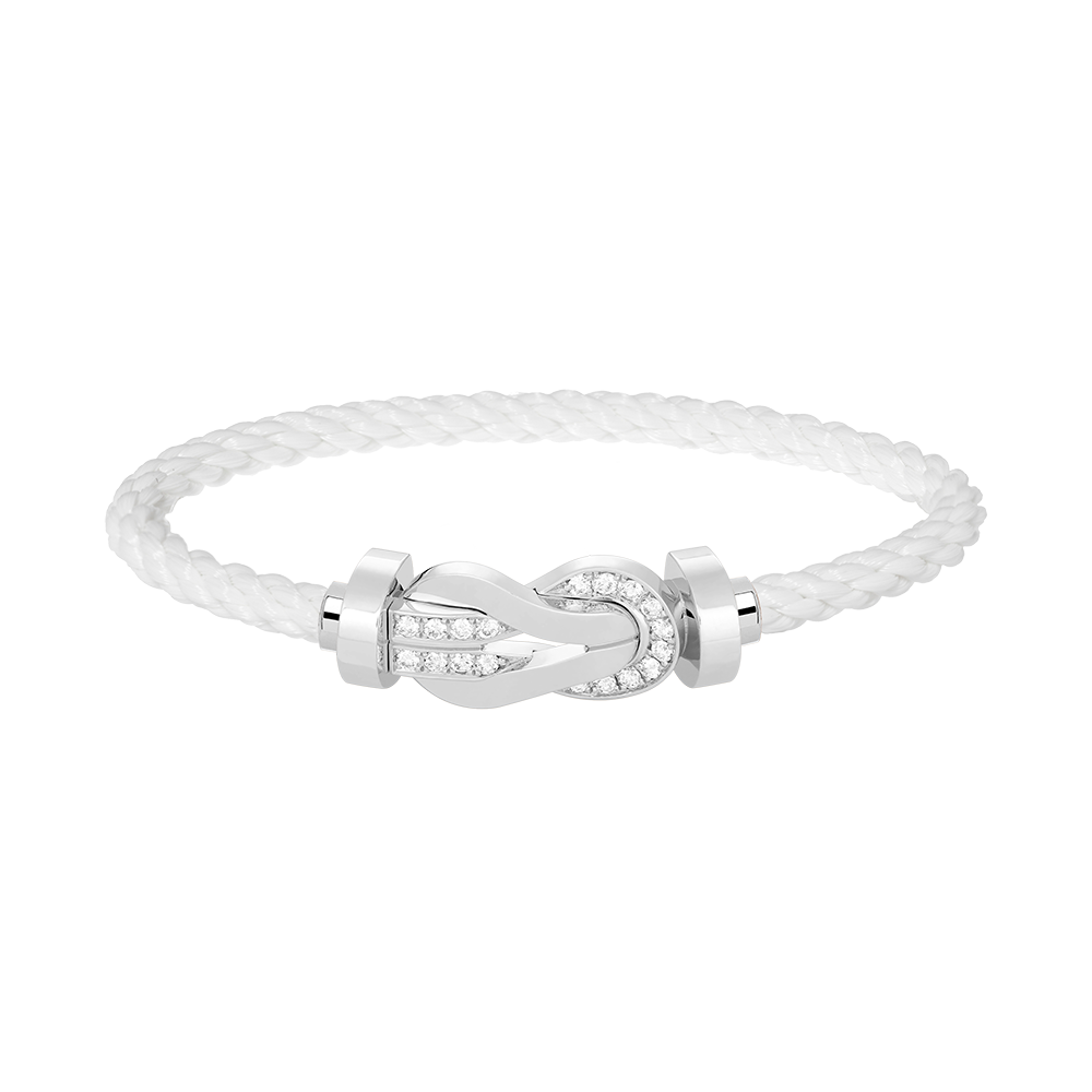 [Marin-Jewelry]CHANCE LARGE 8 FIGURE BUCKLE HALF DIAMOND BRACELET SILVER