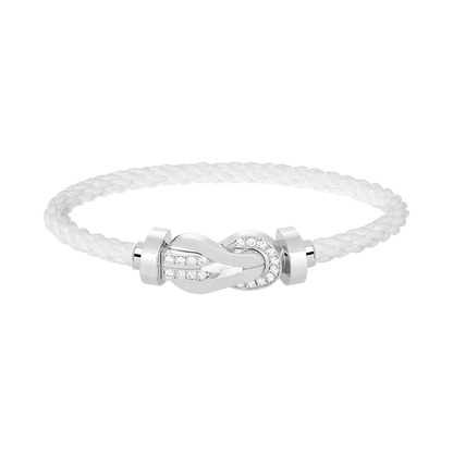 [Marin-Jewelry]CHANCE LARGE 8 FIGURE BUCKLE HALF DIAMOND BRACELET SILVER