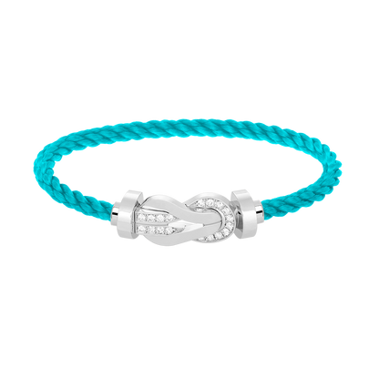 [Marin-Jewelry]CHANCE LARGE 8 FIGURE BUCKLE HALF DIAMOND BRACELET SILVER