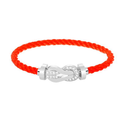 [Marin-Jewelry]CHANCE LARGE 8 FIGURE BUCKLE HALF DIAMOND BRACELET SILVER