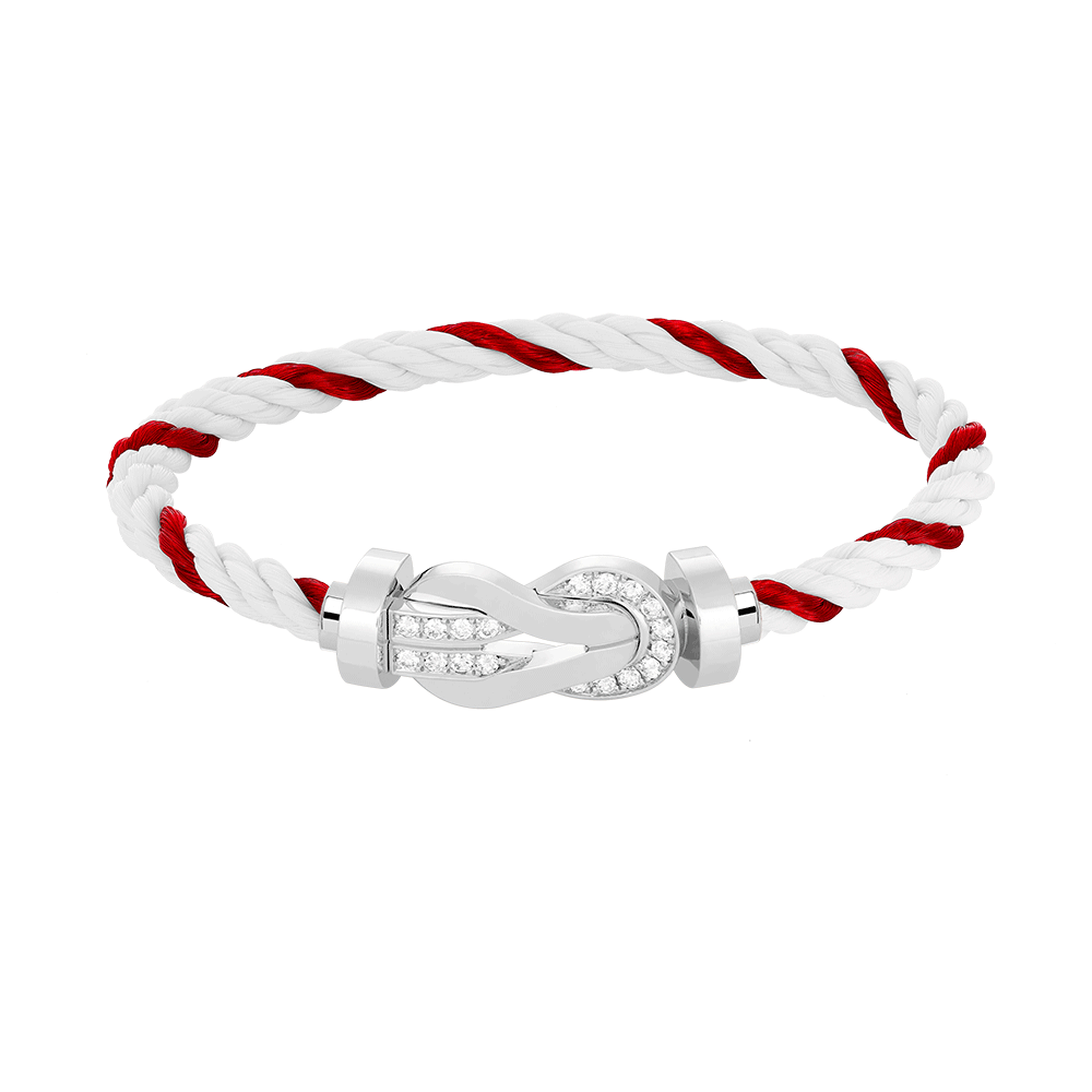 [Marin-Jewelry]CHANCE LARGE 8 FIGURE BUCKLE HALF DIAMOND BRACELET SILVER