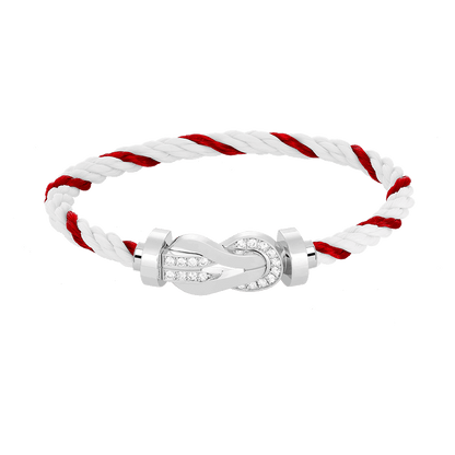[Marin-Jewelry]CHANCE LARGE 8 FIGURE BUCKLE HALF DIAMOND BRACELET SILVER
