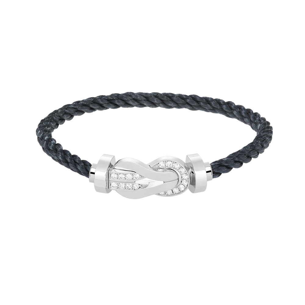 [Marin-Jewelry]CHANCE LARGE 8 FIGURE BUCKLE HALF DIAMOND BRACELET SILVER