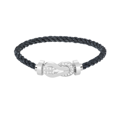 [Marin-Jewelry]CHANCE LARGE 8 FIGURE BUCKLE HALF DIAMOND BRACELET SILVER
