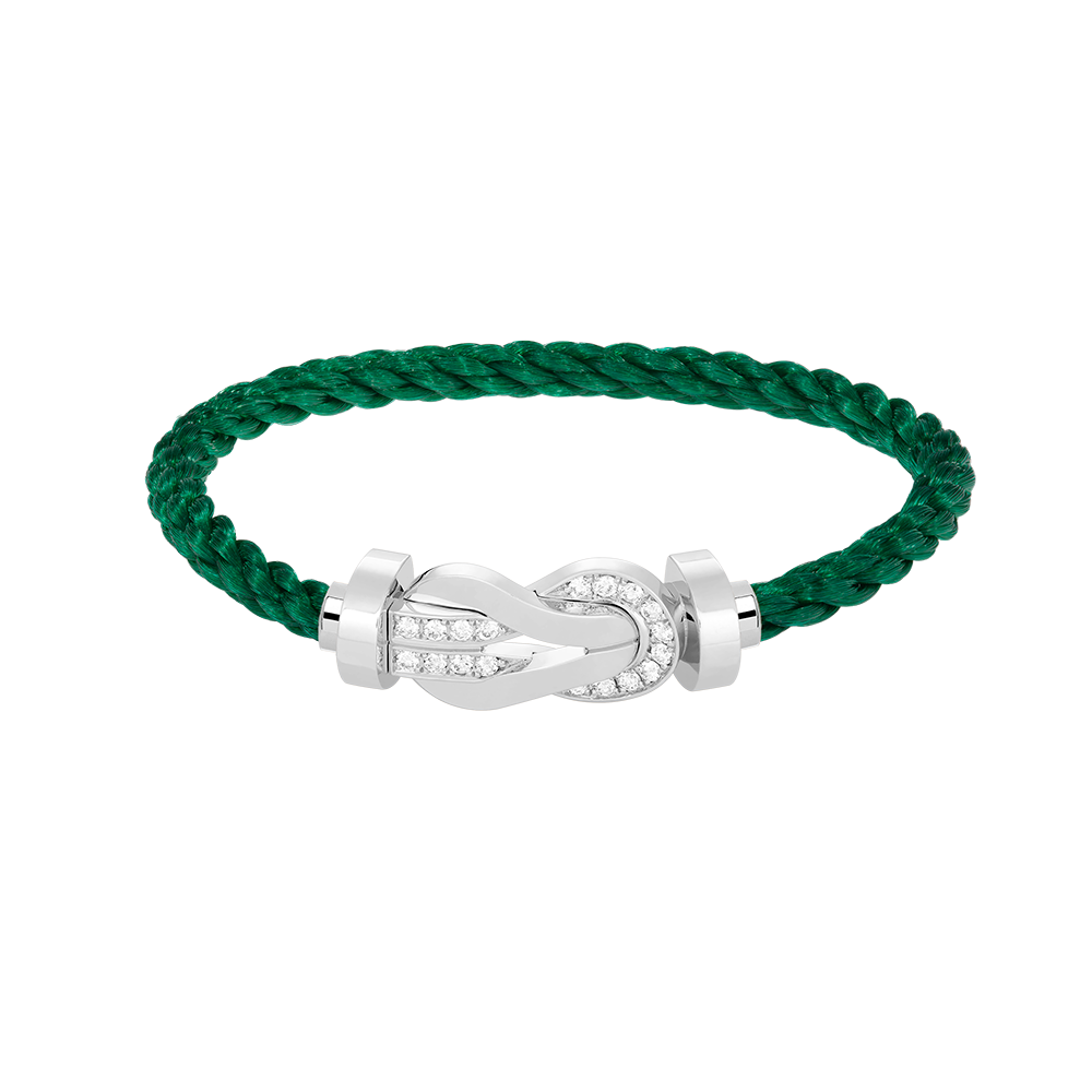 [Marin-Jewelry]CHANCE LARGE 8 FIGURE BUCKLE HALF DIAMOND BRACELET SILVER