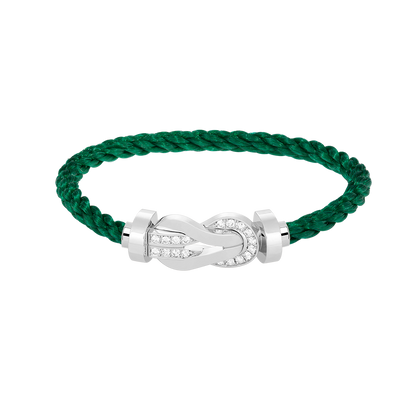 [Marin-Jewelry]CHANCE LARGE 8 FIGURE BUCKLE HALF DIAMOND BRACELET SILVER