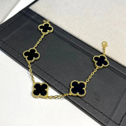 [Marin-Jewelry] クローバー5モチーフ オニキスブレスレットコレクション