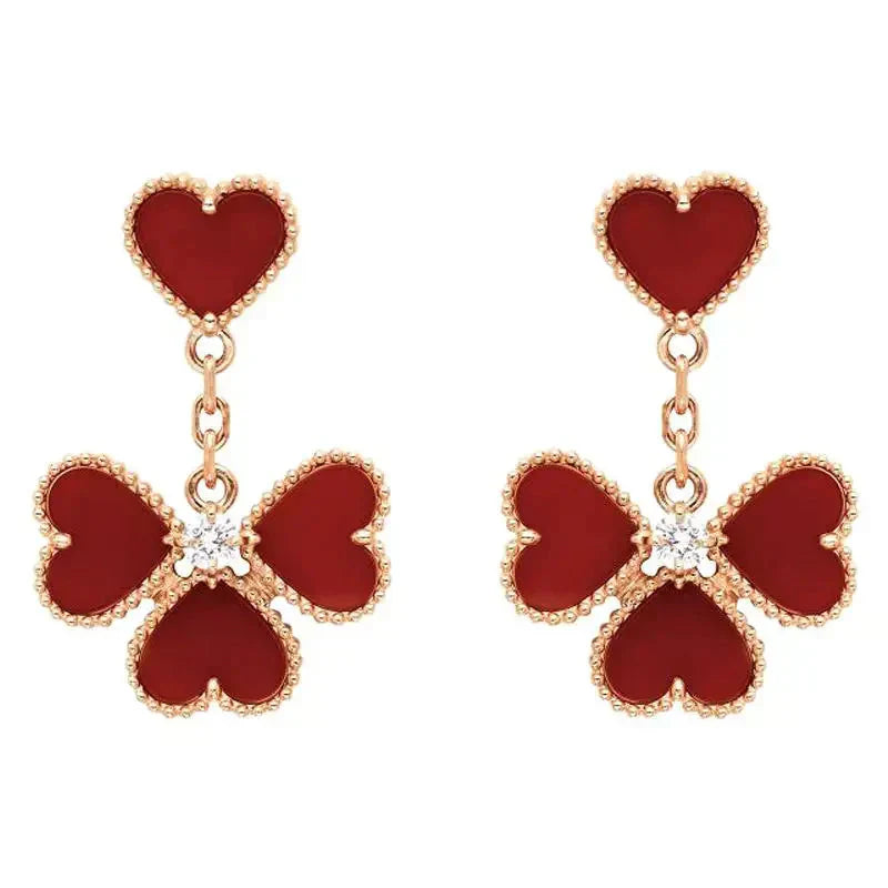 [Marin-Jewelry]SWEET CLOVER CARNELIAN EARRINGS