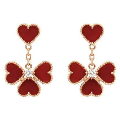 [Marin-Jewelry]SWEET CLOVER CARNELIAN EARRINGS