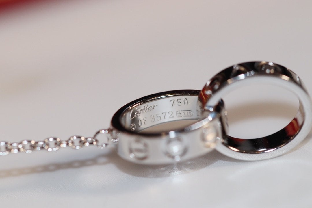 [Marin-Jewelry]COLLIER LOVE OR ROSE ET ARGENT
