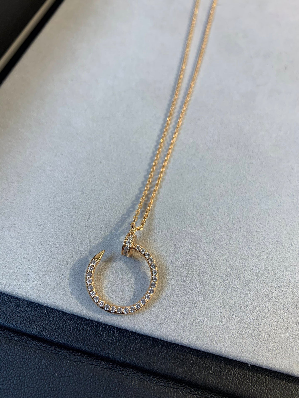 [Marin-Jewelry]JUSTE NECKLACE PINK GOLD DIAMONDS