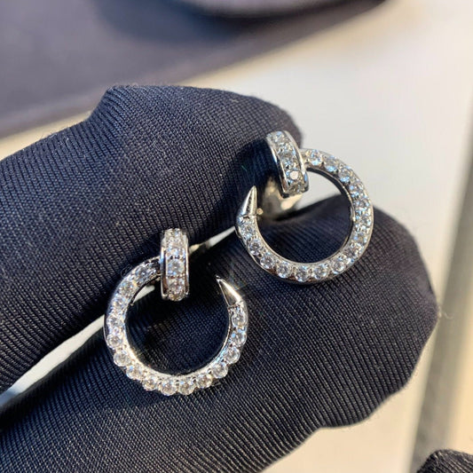 [Marin-Jewelry]BOUCLES D'OREILLES JUSTE ARGENT DIAMANTS