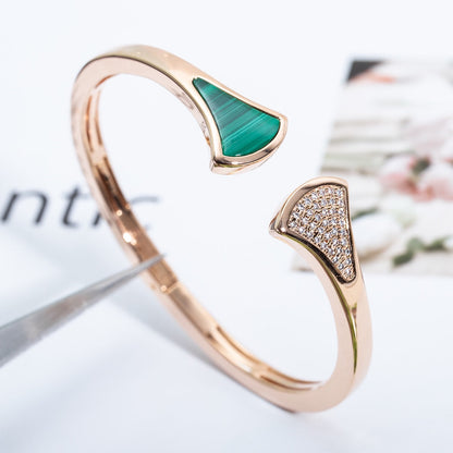 [⭐Marins]DREAM BRACELET OPEN MALACHITE PINK GOLD