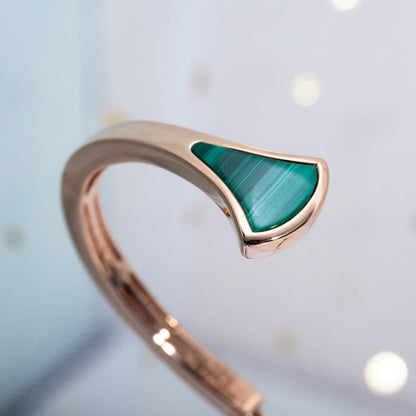 [⭐Marins]DREAM BRACELET OPEN MALACHITE PINK GOLD