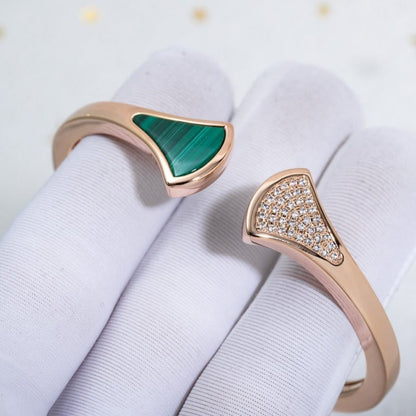 [⭐Marins]DREAM BRACELET OPEN MALACHITE PINK GOLD