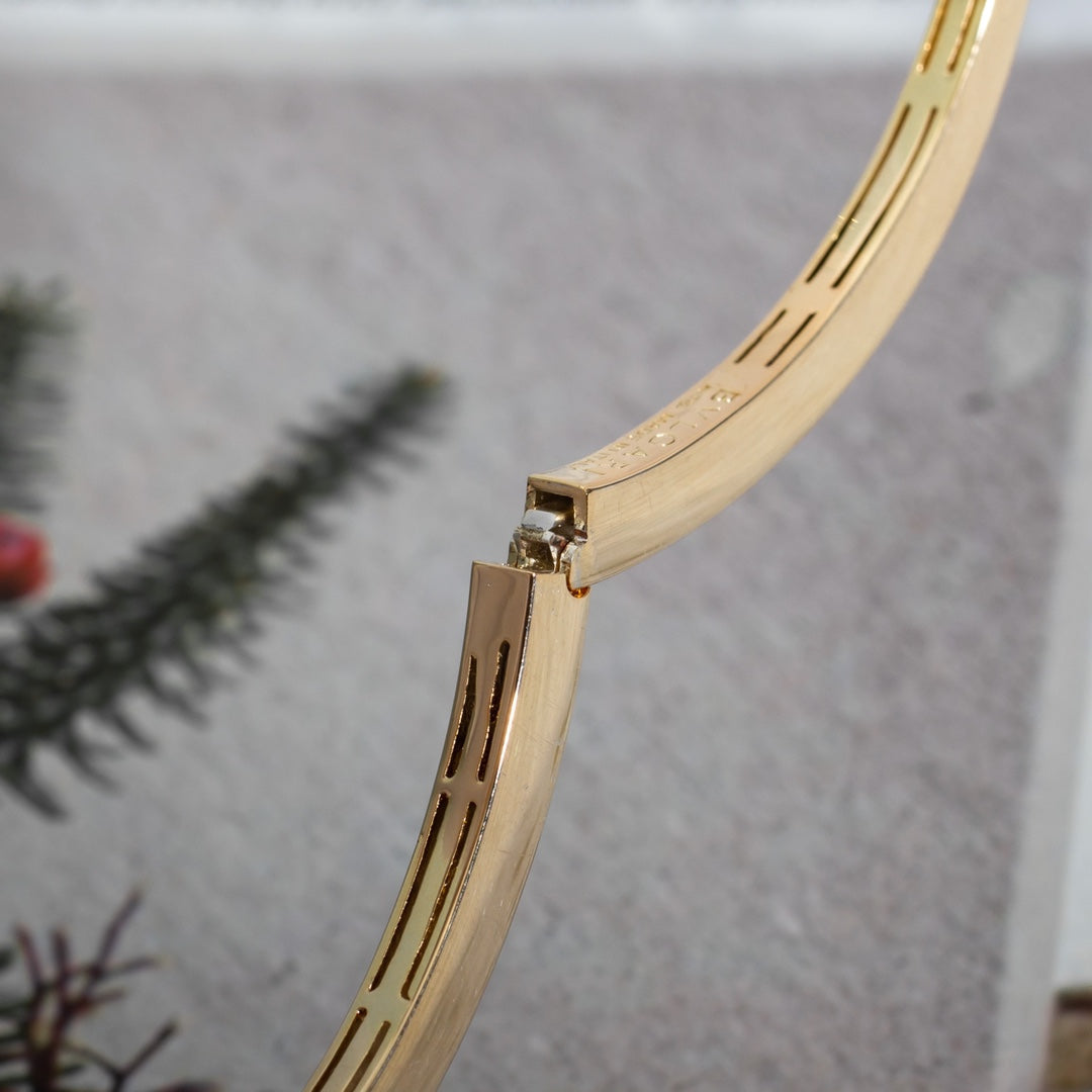 [⭐Marins]SERPENTI BRACELET PINK GOLD DIAMOND DOUBLE SNAKE