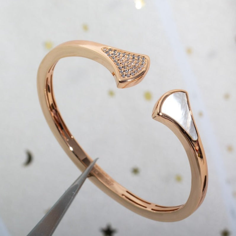 [⭐Marins]DREAM BRACELET OPEN PINK GOLD MOP DIAMOND
