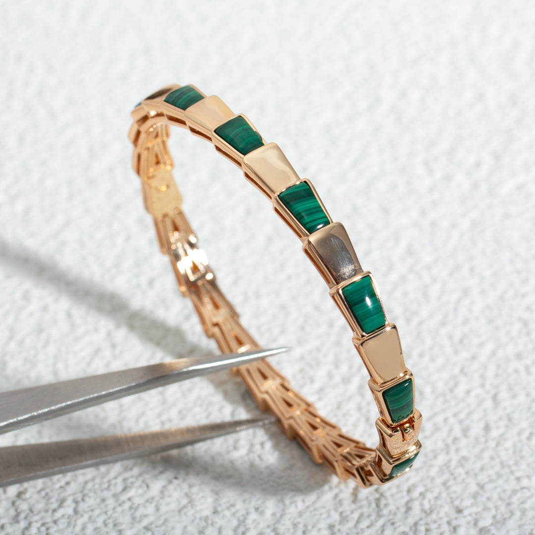 [⭐Marins]SERPENTI BRACELET PINK GOLD MALACHITE