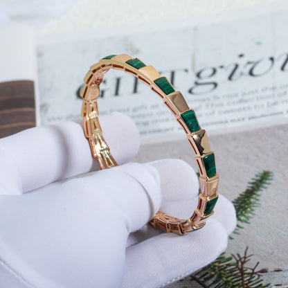 [⭐Marins]SERPENTI BRACELET PINK GOLD MALACHITE