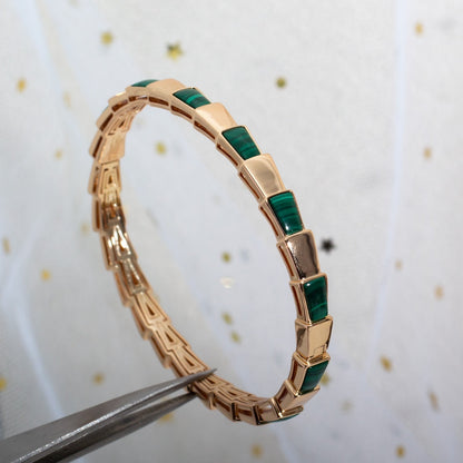 [⭐Marins]SERPENTI BRACELET PINK GOLD MALACHITE