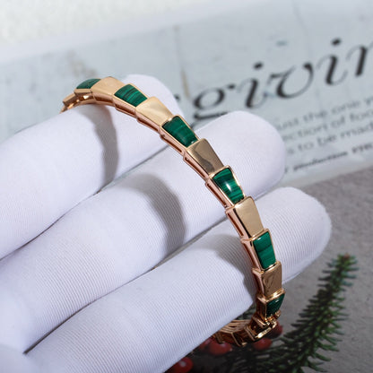 [⭐Marins]SERPENTI BRACELET PINK GOLD MALACHITE