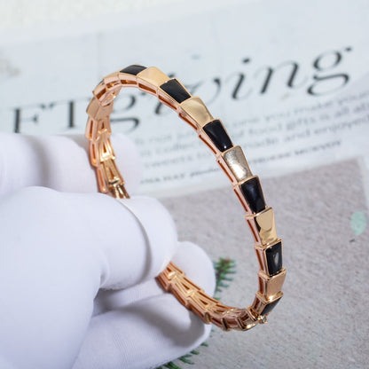 [⭐Marins]SERPENTI BRACELET PINK GOLD ONYX