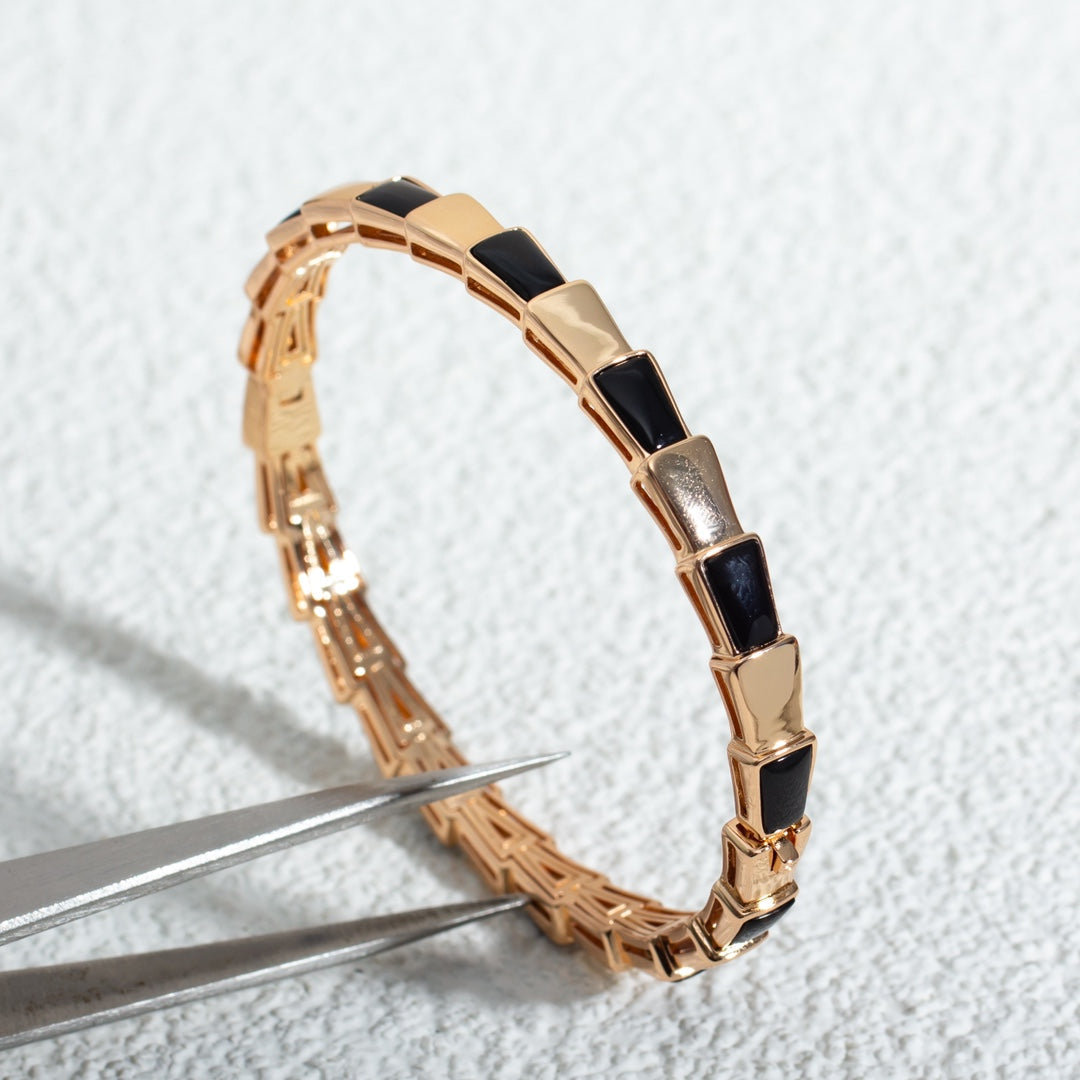 [⭐Marins]SERPENTI BRACELET PINK GOLD ONYX