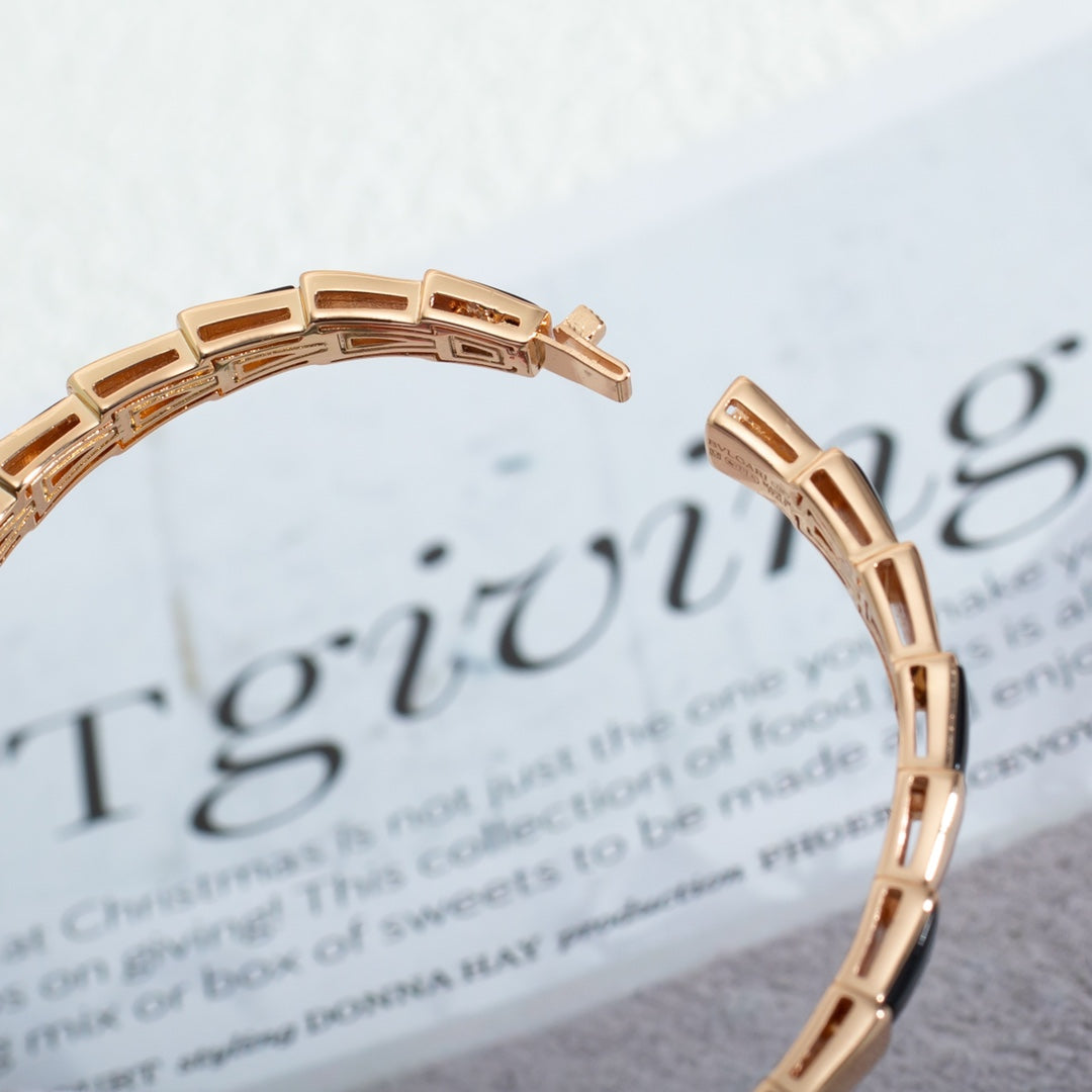 [⭐Marins]SERPENTI BRACELET PINK GOLD ONYX