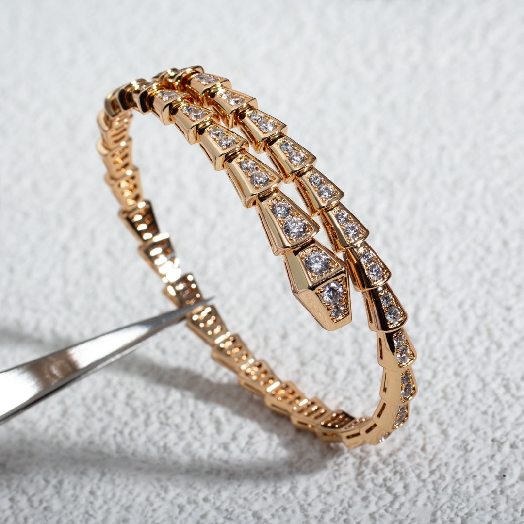 [⭐Marins]SERPENTI BRACELET 6.8MM PINK GOLD DIAMOND