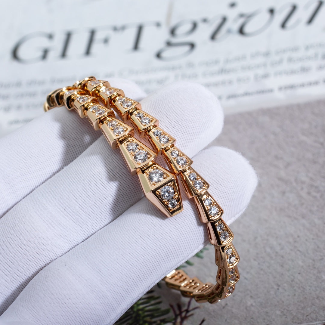 [⭐Marins]SERPENTI BRACELET 6.8MM PINK GOLD DIAMOND