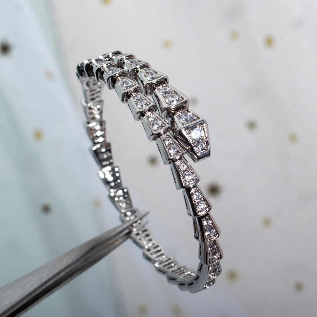 [⭐Marins]SERPENTI BRACELET 6MM SILVER DIAMOND