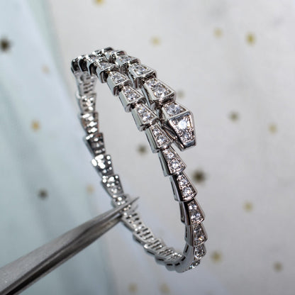 [⭐Marins]SERPENTI BRACELET 6MM SILVER DIAMOND