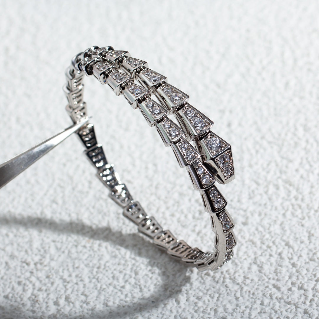 [⭐Marins]SERPENTI BRACELET 6MM SILVER DIAMOND