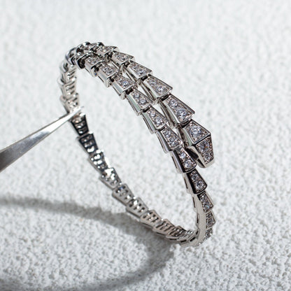[⭐Marins]SERPENTI BRACELET 6MM SILVER DIAMOND