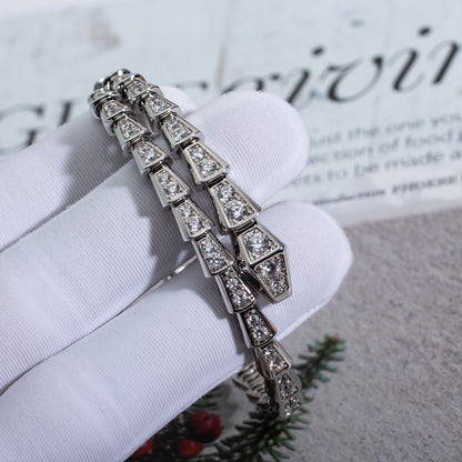 [⭐Marins]SERPENTI BRACELET 6MM SILVER DIAMOND