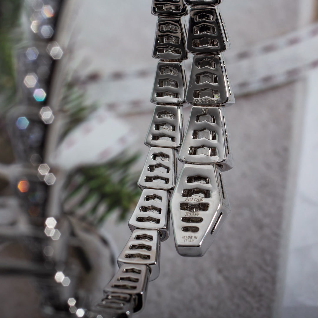 [⭐Marins]SERPENTI BRACELET 6MM SILVER DIAMOND