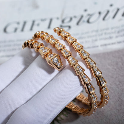 [⭐Marins]SERPENTI BRACELET PINK GOLD DIAMOND DOUBLE ROW