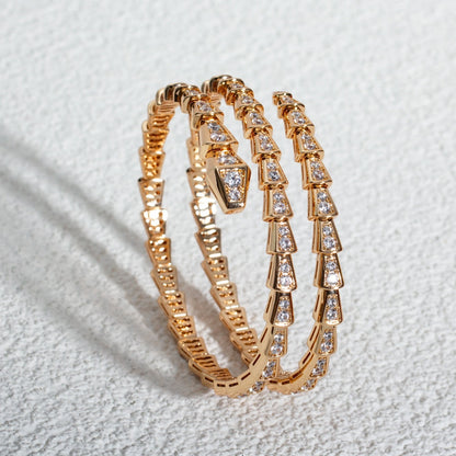 [⭐Marins]SERPENTI BRACELET PINK GOLD DIAMOND DOUBLE ROW