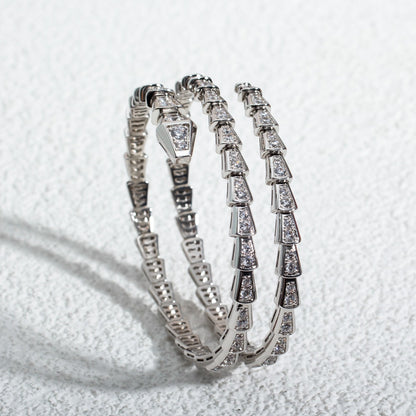 [⭐Marins]SERPENTI BRACELET SILVER DIAMOND DOUBLE ROW