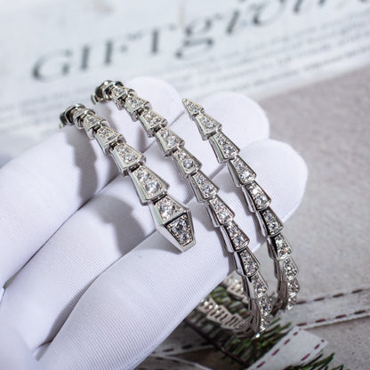 [⭐Marins]SERPENTI BRACELET SILVER DIAMOND DOUBLE ROW