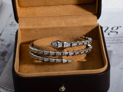 [⭐Marins]SERPENTI BRACELET SILVER DIAMOND DOUBLE ROW