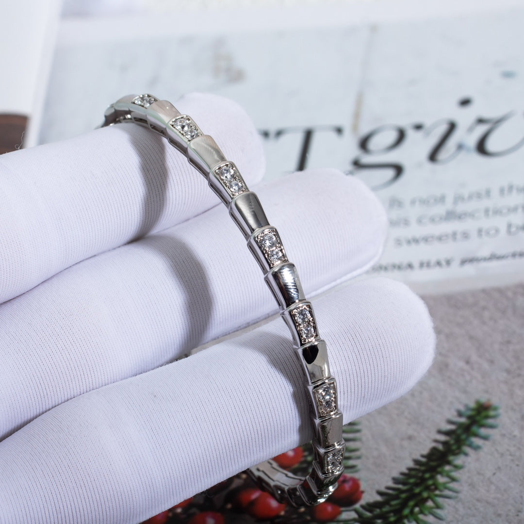 [⭐Marins]SERPENTI BRACELET SILVER DIAMOND