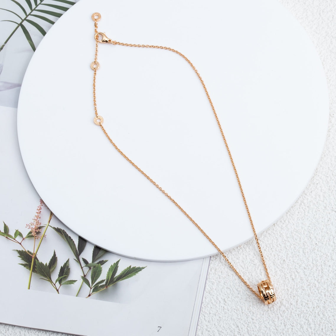 [⭐Marins]PARENTESI NECKLACE PINK GOLD