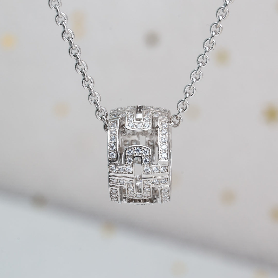 [⭐Marins]PARENTESI NECKLACE SILVER DIAMOND