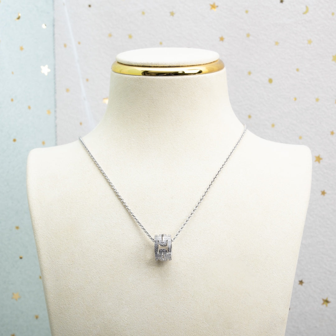 [⭐Marins]PARENTESI NECKLACE SILVER DIAMOND