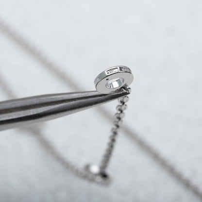 [⭐Marins]PARENTESI NECKLACE SILVER DIAMOND