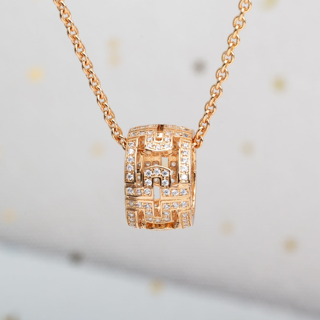 [⭐Marins]PARENTESI NECKLACE PINK GOLD DIAMOND